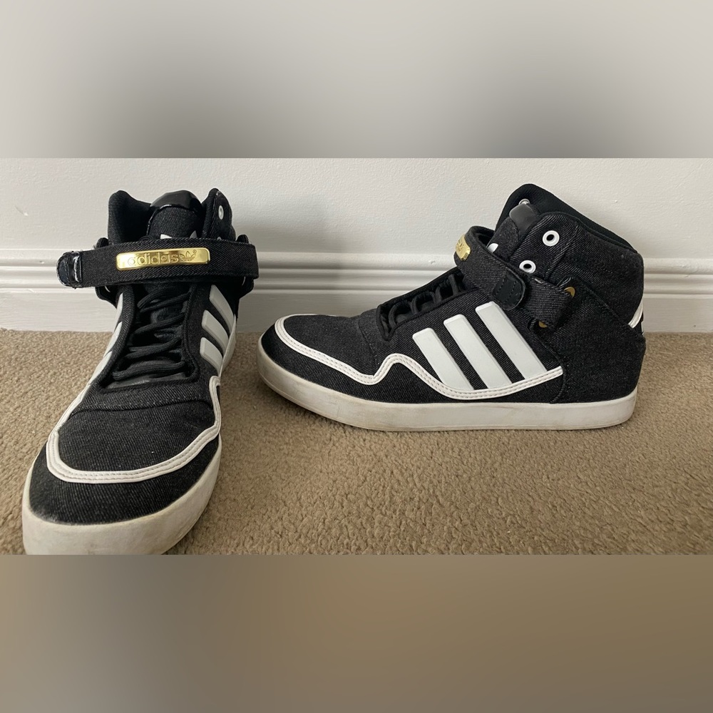 Black and white Adidas sneaker, worn once.